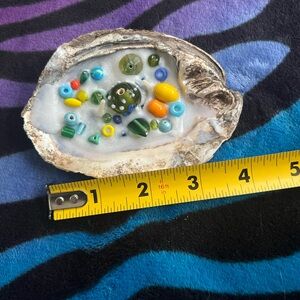 Shell Candle with Assorted Beads